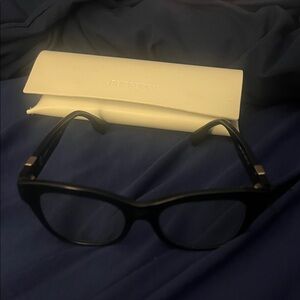 Burberry Black Glasses with Cream Case